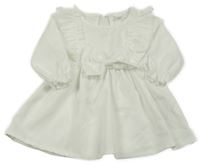 Biele vzorované šaty s mašlou a volánikmi SHEIN