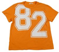 Oranžové tričko s číslom SHEIN