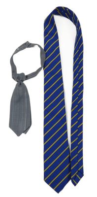 2x - Kravata - Šedá kostkovaná, safírovo/žlutá pruhovaná 