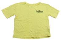 Žlté crop tričko s nápismi C&A