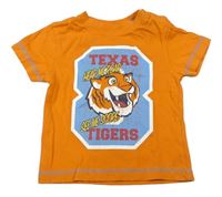 Oranžové tričko s tigrom a nápismi