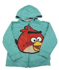 Tyrkysová prepínaci mikina s Angry Bird a kapucňou H&M