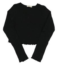 Čierne rebrované crop tričko Matalan