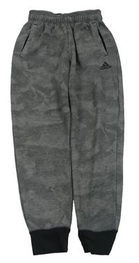 Sivé melírované army tepláky s logom Adidas