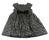 Sivo-čierne vzorované šaty s mašlou Mothercare