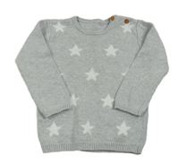 Sivý melírovaný sveter s hviezdami George