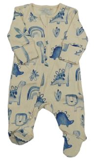 Béžový žebrovaný overal dinosaury a lvy zn. Next