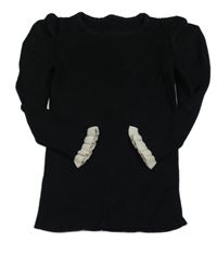 Čierny rebrovaný sveter