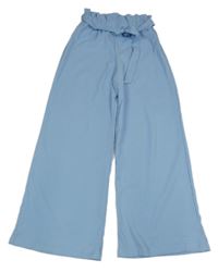 Svetlomodré palazzo nohavice s opaskom