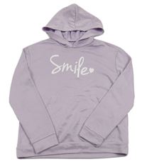 Lila mikina s nápisom so srdcem a kapucňou Shein