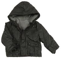 Antracitová šušťáková zateplená bunda s kapucňou Cherokee