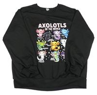 Čierna mikina s axolotly