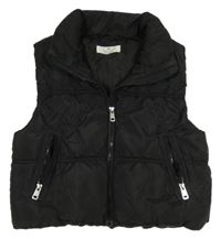Čierna šušťáková zateplená crop vesta H&M