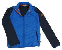 Modro-tmavomodrá šusťákovo/pletená bunda