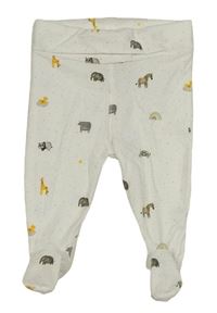 Bílé puntíkaté polodupky so zvířaty Next