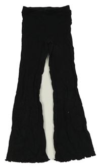 Černé žebrované flare legíny H&M