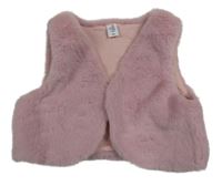 Staroružová kožušinová podšitá crop vesta Topolino