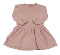 Staroružové trblietavé svetrové šaty Dopodopo