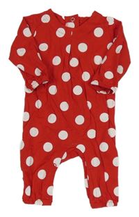 Červený puntíkatý overal Matalan