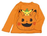 Oranžové tričko s Pikachu a tekvicou C&A
