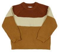 Skořicovo-krémovo-hnedý sveter Zara