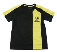 Černo-žluté sportovní funkční tričko s fotbalistou Crane
