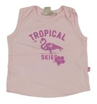 Světlerůžové tričko s plameňákem H&M