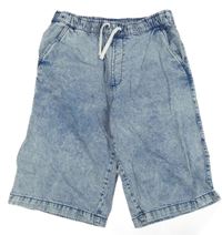 Modré riflové jogger kraťasy C&A