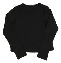 Čierne rebrované crop tričko Primark