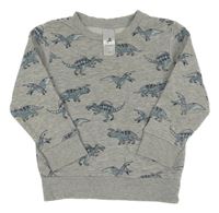 Sivá melírovaná mikina s dinosaurami C&A