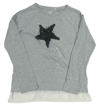 Sivé tričko s 3D hviezdou Yigga