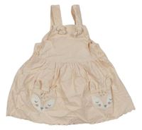 Marhuľové ľahké menšestrové šaty s liškami zn. Mothercare