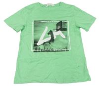 Zelené tričko s potlačou zn. H&M