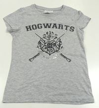 Šedé melírované tričko s nápisem - Harry Potter 