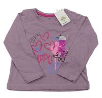 Fialové triko s potiskem Primark