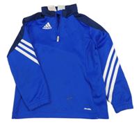 Modro-tmavomodrá športová funkčná mikina s logom Adidas