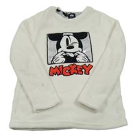 Biela plyšová mikina s Mickeym Disney
