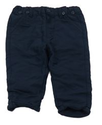 Tmavomodré plátenné podšité chino nohavice kiabi