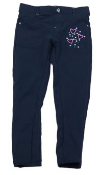 Tmavomodré tregíny s výšivkami kids