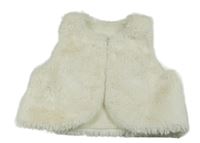 Smotanová kožušinová podšitá vesta dunnes