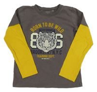 Sivo-žlté tričko s tigrom