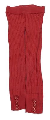 Červené rebrované pančuskové legíny H&M
