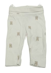 Biele ľahké tepláky s medveďmi H&M