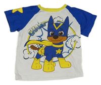 Bílo-modré tričko s Tlapkovou patrolou 