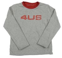 Sivé obojstranné tričko s nápisom