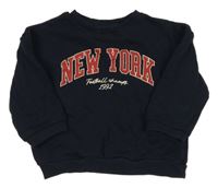 Tmavomodrá mikina s nápisom H&M