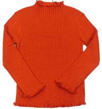 Červený trblietavý rebrovaný sveter Tu