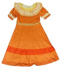 Kockovaným - Oranžovo-béžové šaty s golierikom