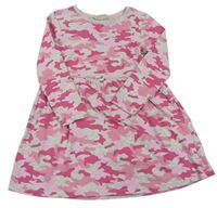 Ružovo-sivé army bavlnené šaty Matalan