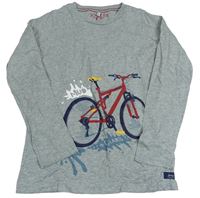 Sivé tričko s bicyklom Joules